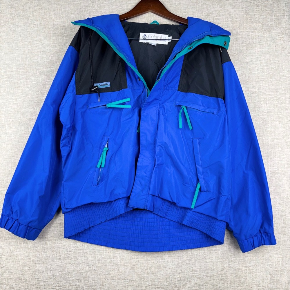 Columbia Sportswear Vamoose Jacket Mens Medium Blue Black Colorblock Windbreaker